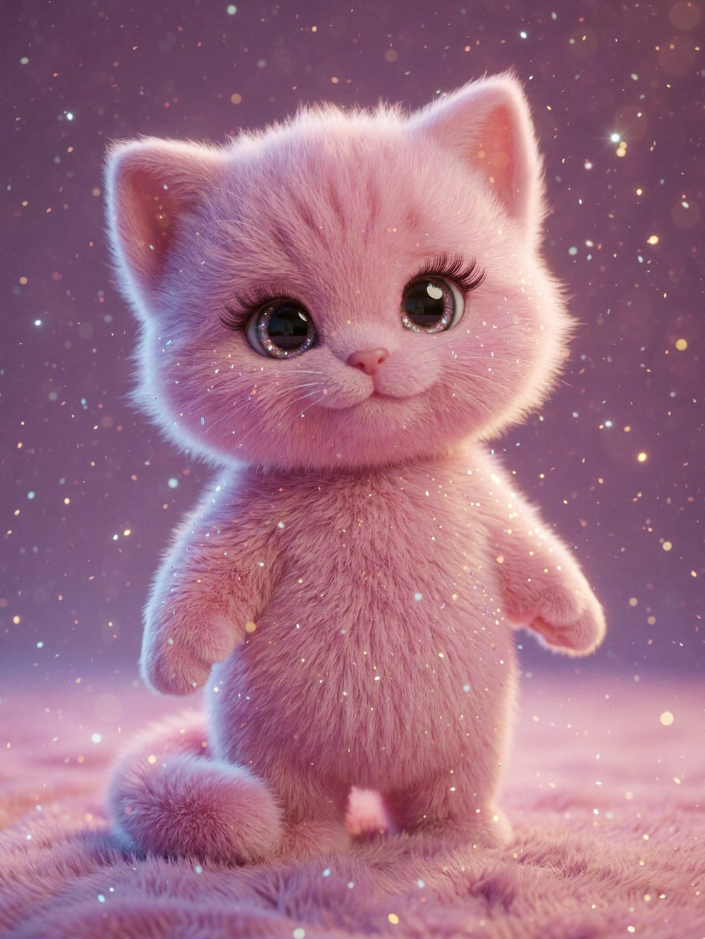 Candy the pink kitten waving hello